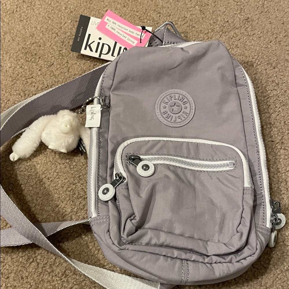NEW Kipling Blake tender grey mini backpack